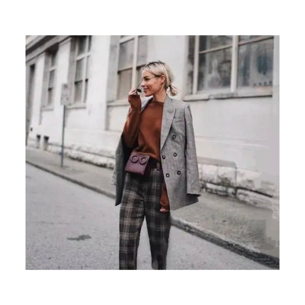 PAIGE - Plaid Hoxton Ankle Jeans